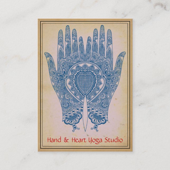 Carte de visite Studio Yoga Henna Blue (Devant)