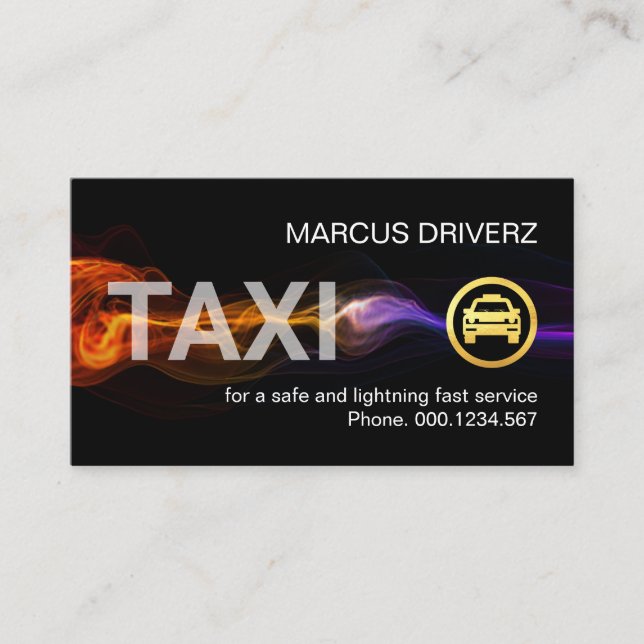 Carte De Visite Stunning Fast Lightning Taxi Service (Devant)
