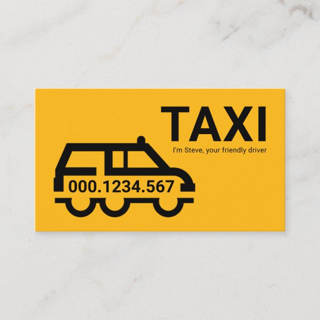 Carte De Visite Stunning Yellow Taxi Car Station Wagon (Devant)