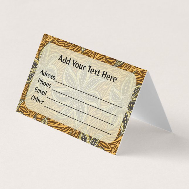 Carte De Visite Style Batik Floral Abstrait africain (Devant)