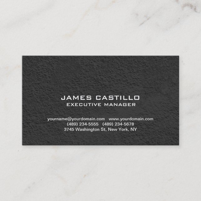 Carte De Visite Style Black Grey Mur Moderne Professionnel (Devant)