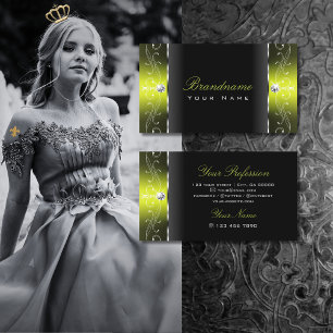 Carte De Visite Style Black Jaune Squigglé Bijoux Ornementaux