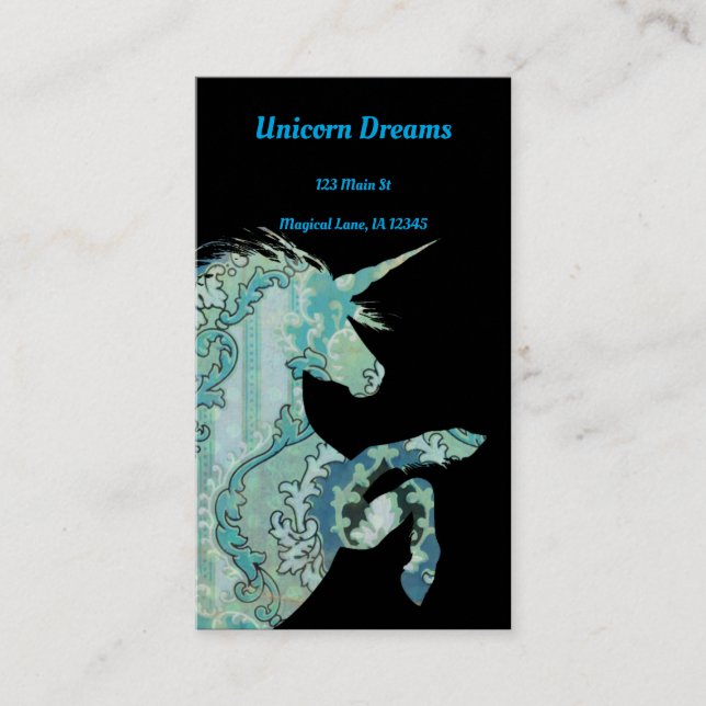 Carte De Visite Style Boho Unicorn (Devant)