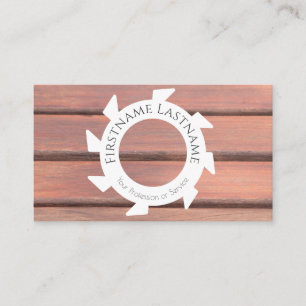 Carte De Visite Style bois naturel blanc scie formes menuiserie
