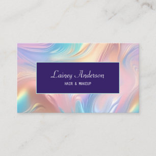 Carte De Visite Stylé Branché Groovy Pastel Faux holographique