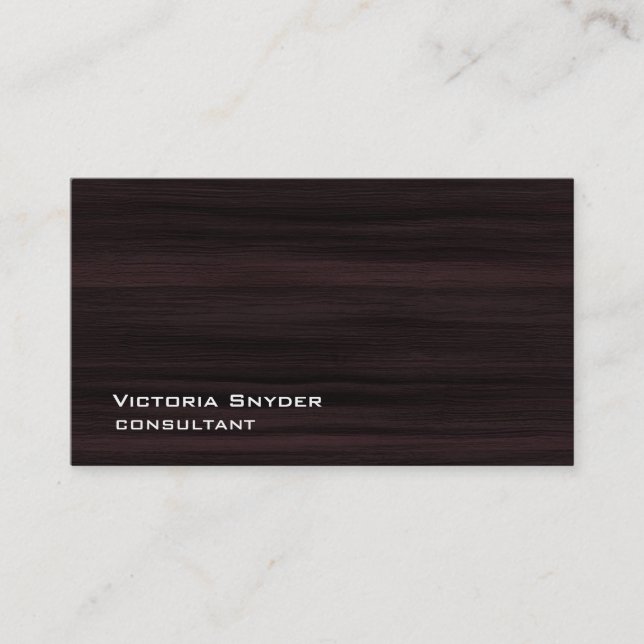 Carte De Visite Style Brown Texture bois professionnel (Devant)