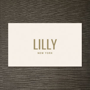 Carte De Visite Style Chic Beige Ivory Typographie