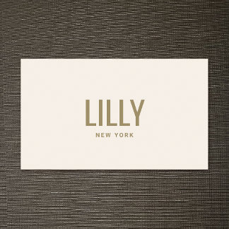 Carte De Visite Style Chic Beige Ivory Typographie
