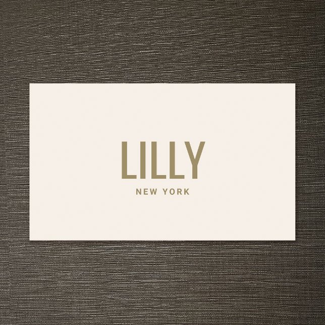 Carte De Visite Style Chic Beige Ivory Typographie (Créateur téléchargé)