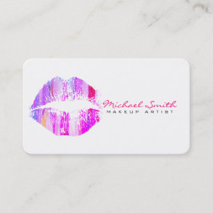 Carte De Visite Style Coloré Lips maquillage Artiste Blanc clair