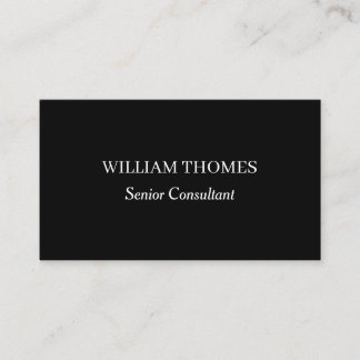Carte De Visite Style Commercial Minimaliste Noir Sophistiqué
