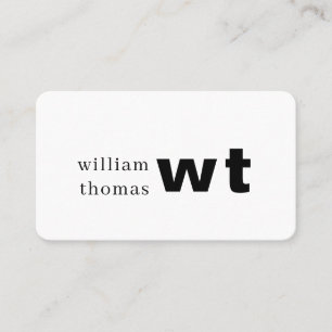 Carte De Visite Style Commercial Minimaliste Rétro Monogramme Vint