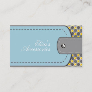 Carte De Visite Style cuir bleu et jaune motif moderne