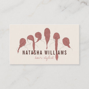 Carte De Visite Style de cheveux minimaliste moderne illustration