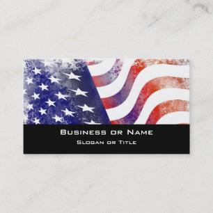 Carte De Visite Style de Grunge Patriotique Faded American Drapeau