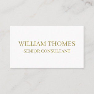 Carte De Visite Style de luxe minimaliste en or blanc