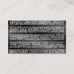 Carte De Visite Style de résumé - noir