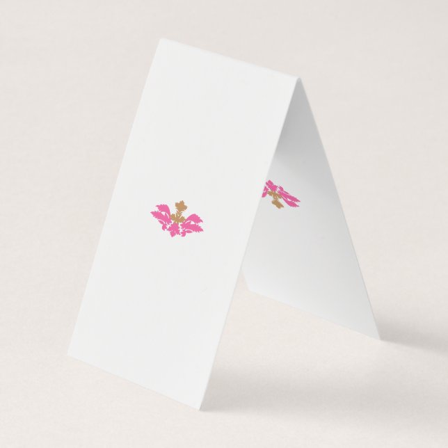 Carte De Visite Style Décor, Rose Chaud, Laiton Antique (Dos)