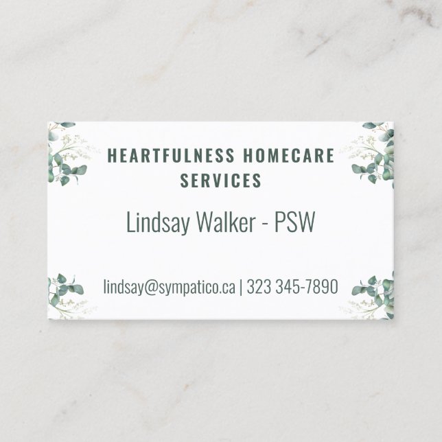 Carte De Visite Style Eucalyptus (Devant)