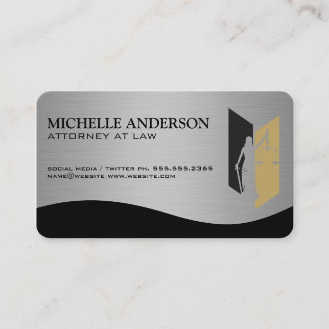 Carte De Visite Style Exécutif | Logo de la Justice (Devant)