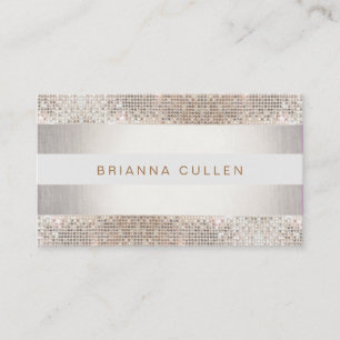 Carte De Visite Style Faux Sequin Stripe Beauté et mode