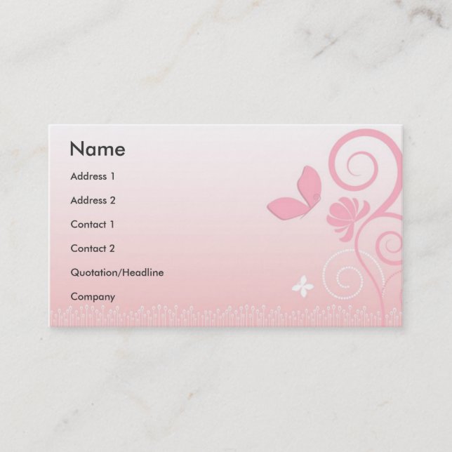 Carte De Visite Style floral (Devant)