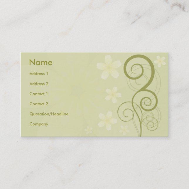 Carte De Visite Style floral (Devant)