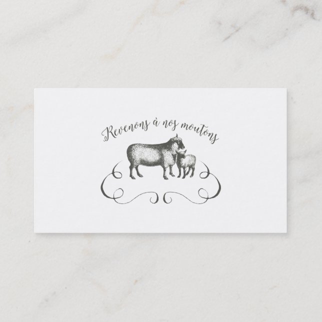 Carte De Visite Style français de cru d'expression de ferme drôle (Dos)