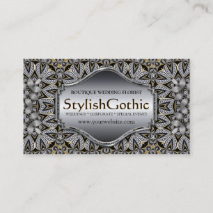 Carte De Visite Style Fusion Argent Noir Or Baroque ver2 Biz