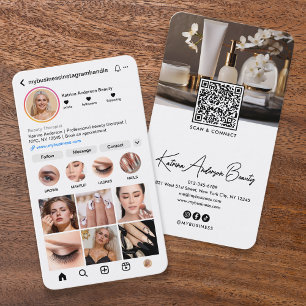 Carte De Visite Style Instagram moderne QR Code & Socials Beauté