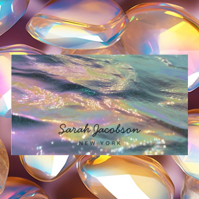 Carte De Visite Style Luxueux Opale Iridescent (Créateur téléchargé)