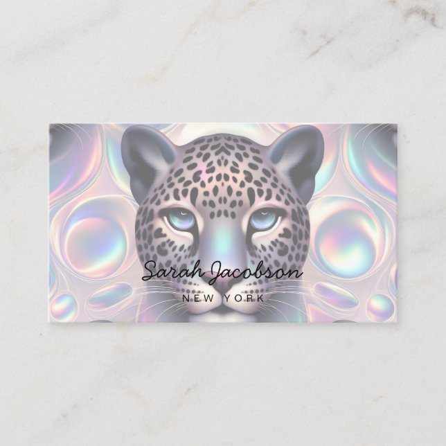 Carte De Visite Style Luxueux Opale Iridescent de Luxe (Devant)