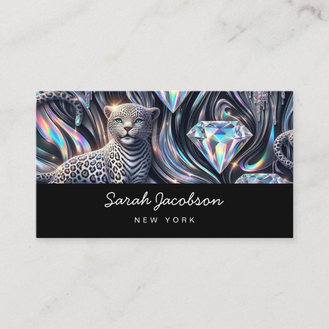 Carte De Visite Style Luxueux Opale Iridescent de Luxe (Devant)