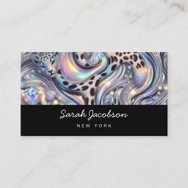 Carte De Visite Style Luxueux Opale Iridescent de Luxe (Devant)