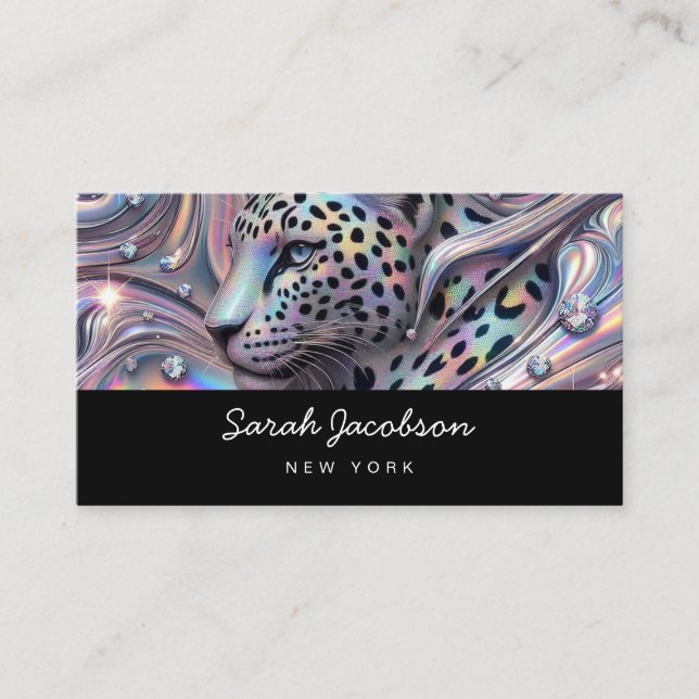 Carte De Visite Style Luxueux Opale Iridescent de Luxe (Devant)