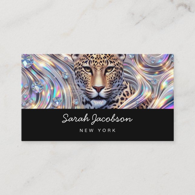 Carte De Visite Style Luxueux Opale Iridescent de Luxe (Devant)