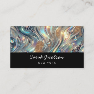 Carte De Visite Style Luxueux Opale Iridescent de Luxe