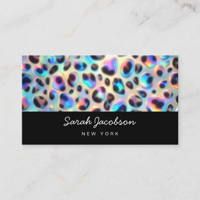 Carte De Visite Style Luxueux Opale Iridescent de Luxe (Devant)