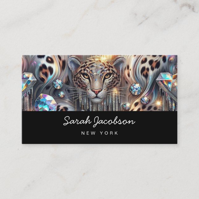 Carte De Visite Style Luxueux Opale Iridescent de Luxe (Devant)