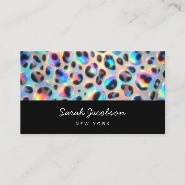 Carte De Visite Style Luxueux Opale Iridescent de Luxe (Devant)