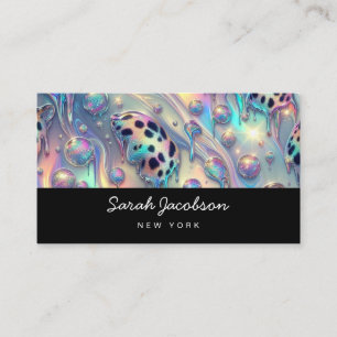 Carte De Visite Style Luxueux Opale Iridescent Élégant