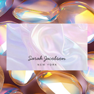 Carte De Visite Style Luxueux Opale Iridescent Élégant