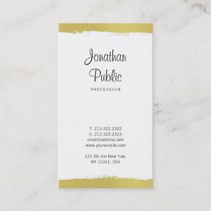 Carte De Visite Style manuscrit tendance Gold Plain Luxe