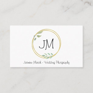 Carte De Visite Style mariage Monogram Gold Frame Photographe QR