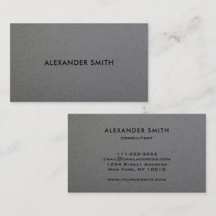 Carte De Visite Style métal gris minimaliste moderne professionnel
