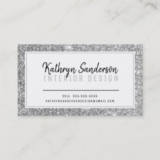 Carte De Visite STYLE MINIMAL simple bordure parties scintillant a