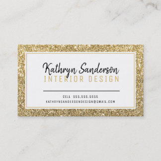 Carte De Visite STYLE MINIMAL simple bordure parties scintillant o