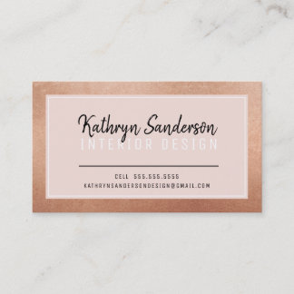Carte De Visite STYLE MINIMAL simple bordure rose rose rose rose r