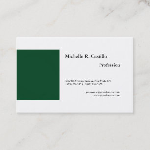 Carte De Visite Style minimaliste minimaliste blanc vert de la for