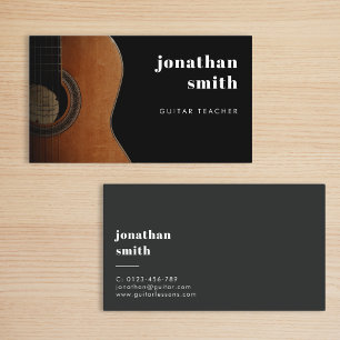 Carte De Visite Style minimaliste musicien guitare gris